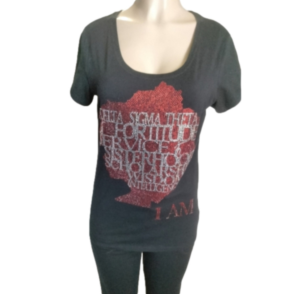 Delta sigma theta tshirt crystal xl